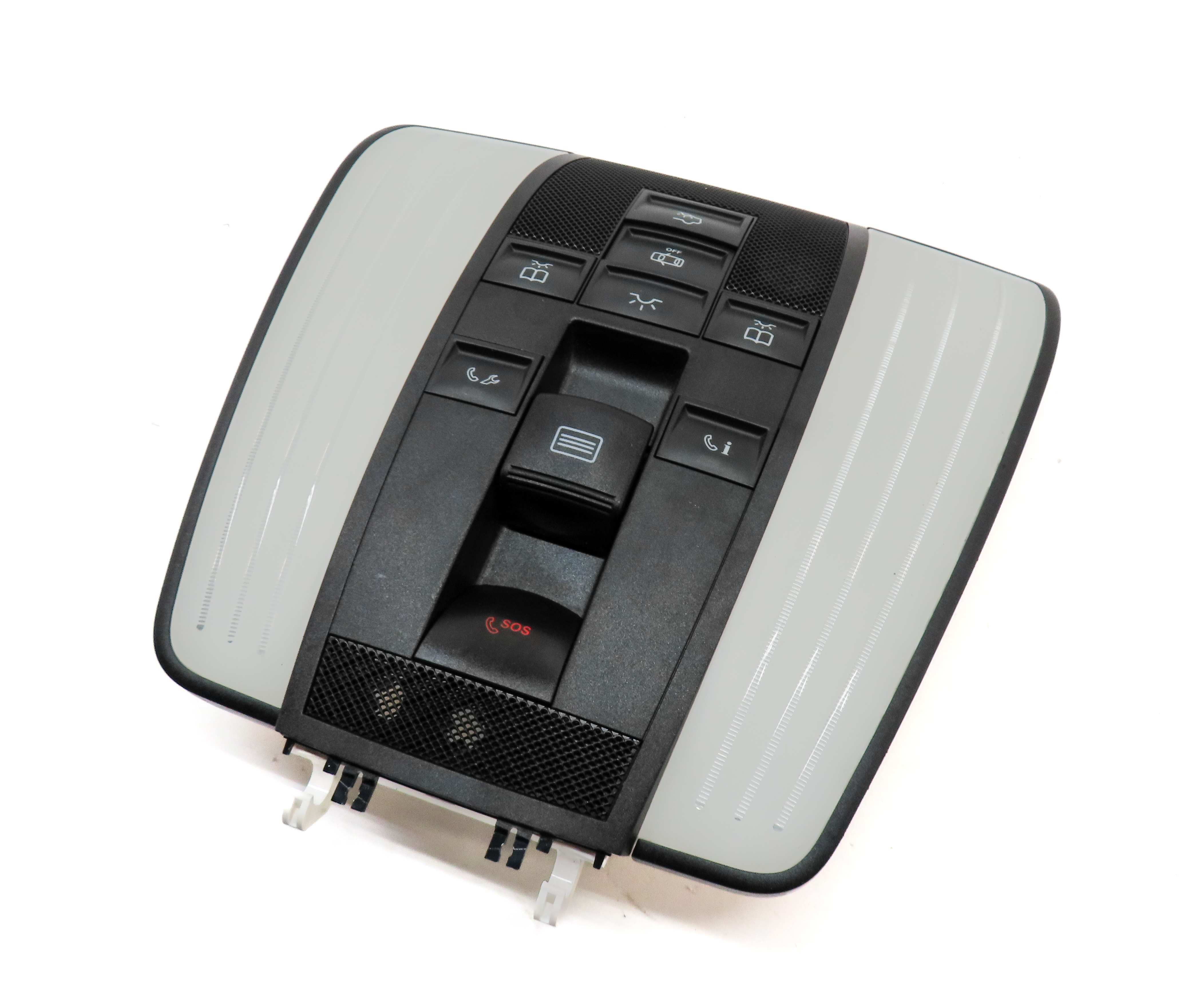 14 MERCEDES E350 W212 FRONT INTERIOR OVERHEAD DOME LIGHT LAMP w/SWITCHES (Black) — exact item pictured
